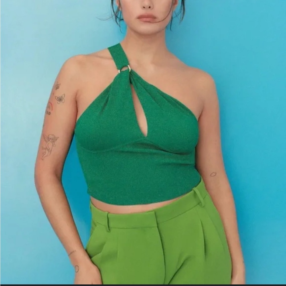 Zara Green Knit Top